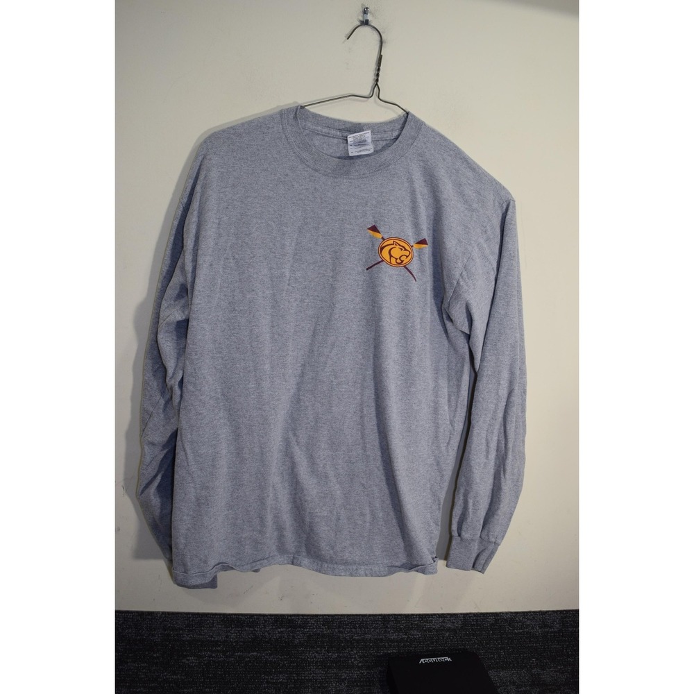 Oakton‎ Rowing Shirt Long Sleeve Mens Medium Gray Crew Team NCAA Rowing Gildan